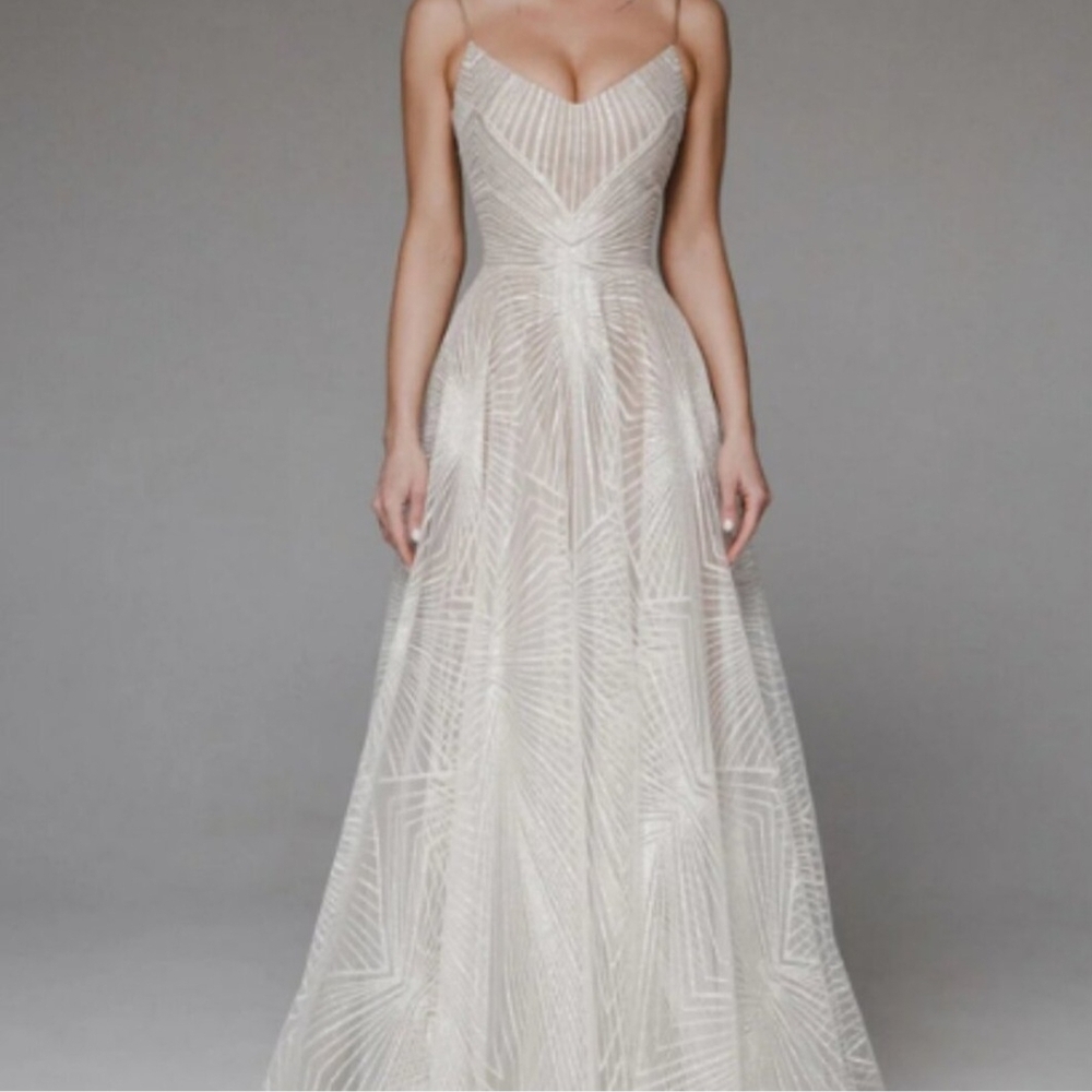 Elegant Cream Evening Gown